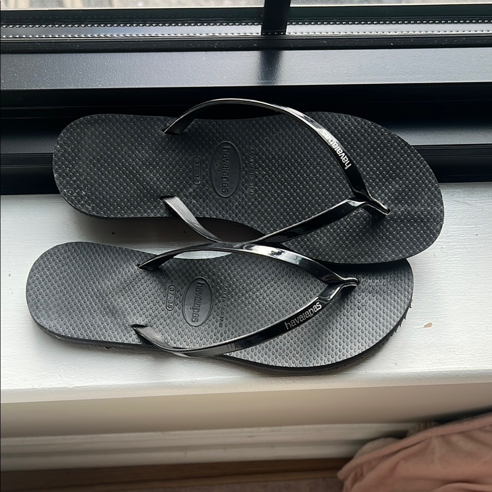 Havaianas Black Sandals Size 7/8